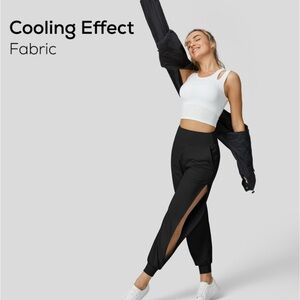 High Waisted Side Pocket Cut Out Cool Touch Casual Joggers-UPF50+